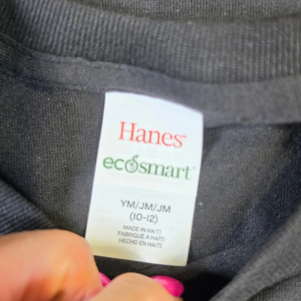 Hanes EcoSmart Youth Boys Girls Black T-Shirt Bundle 3 Pack Size Medium 10-12